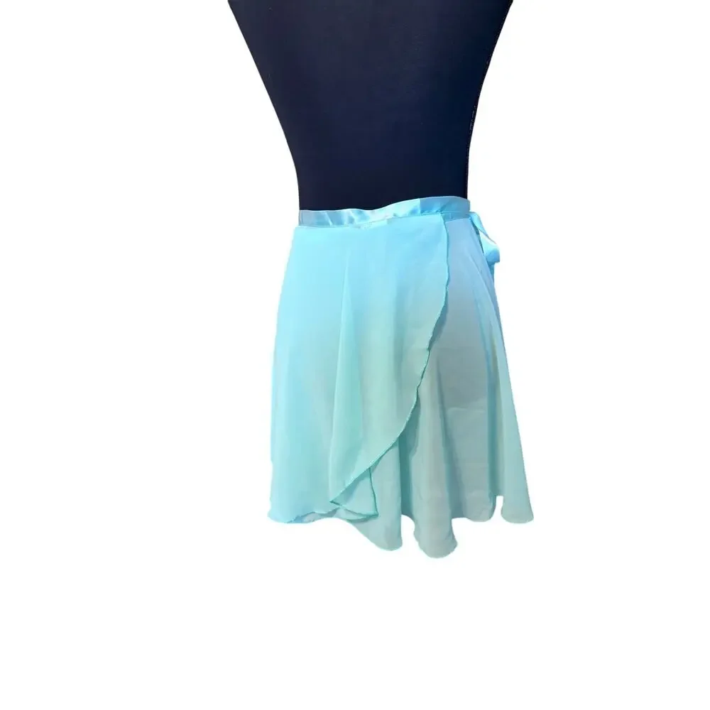 Turquoise blue ballet dancer wrap skirt one size dance coquette pointe ballerina